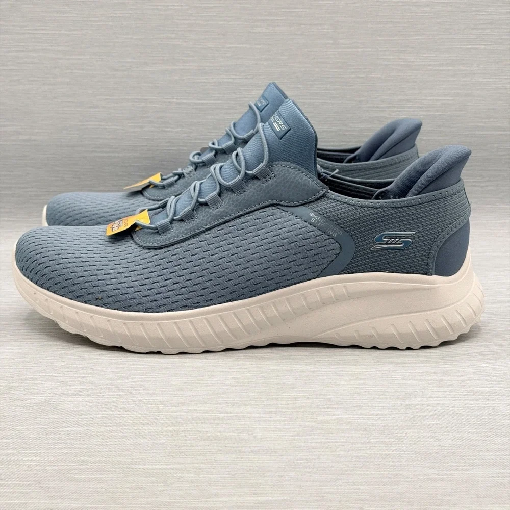 Skechers Women's 9 Sneakers Slip Ins Blue Hands Free Comfort Bobs 117504